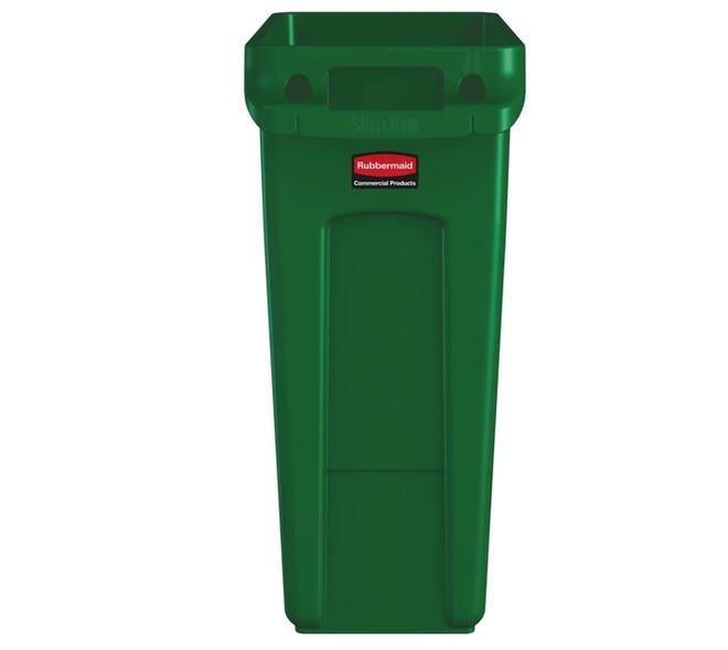 Afvalbak Rubbermaid Slim Jim Vented met luchtsleuven 60 liter groen