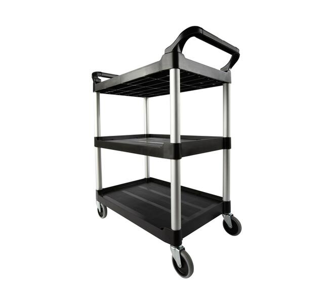 Serveerwagen Rubbermaid met 10cm zwenkwielen zwart