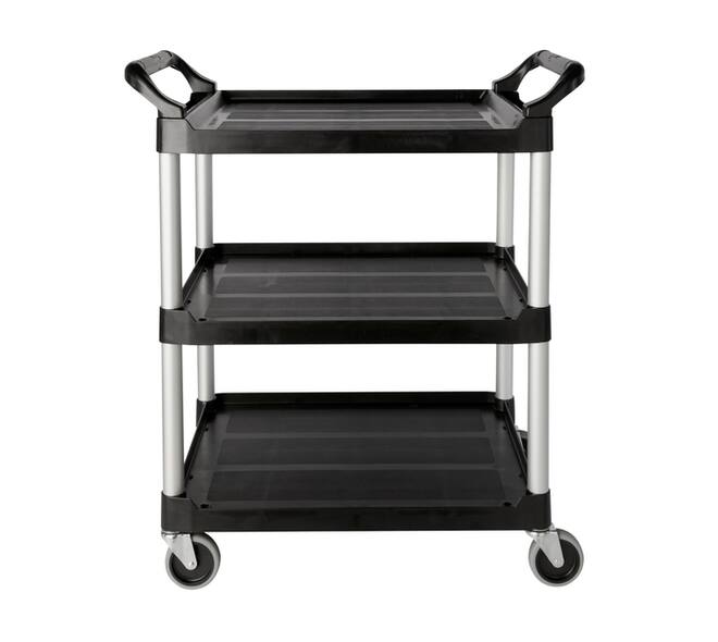 Serveerwagen Rubbermaid met 10cm zwenkwielen zwart