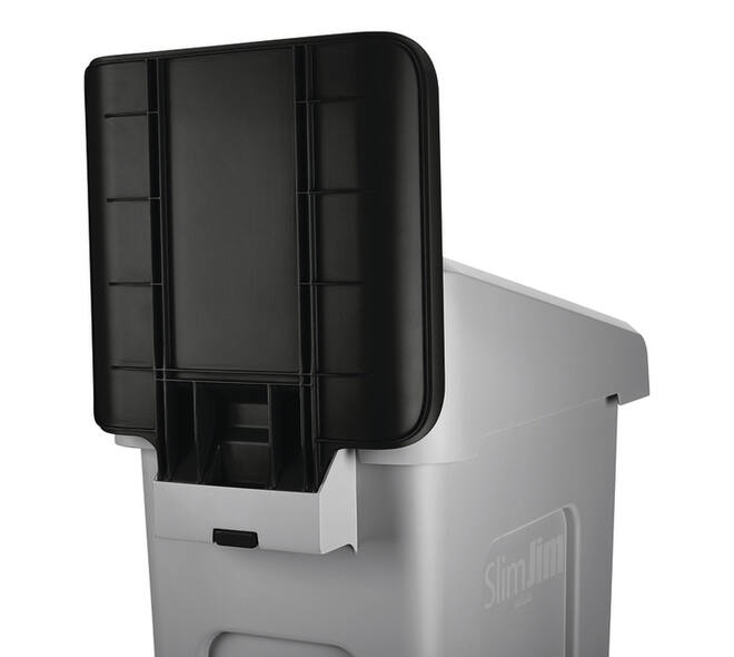 Paneel Rubbermaid Slim Jim Recyclestation voor label zwart