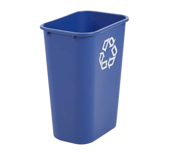 Papierbak Rubbermaid recycling groot 39L blauw
