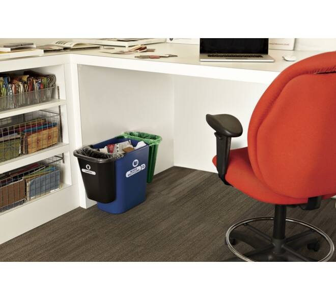 Papierbak Rubbermaid recycling groot 39L blauw