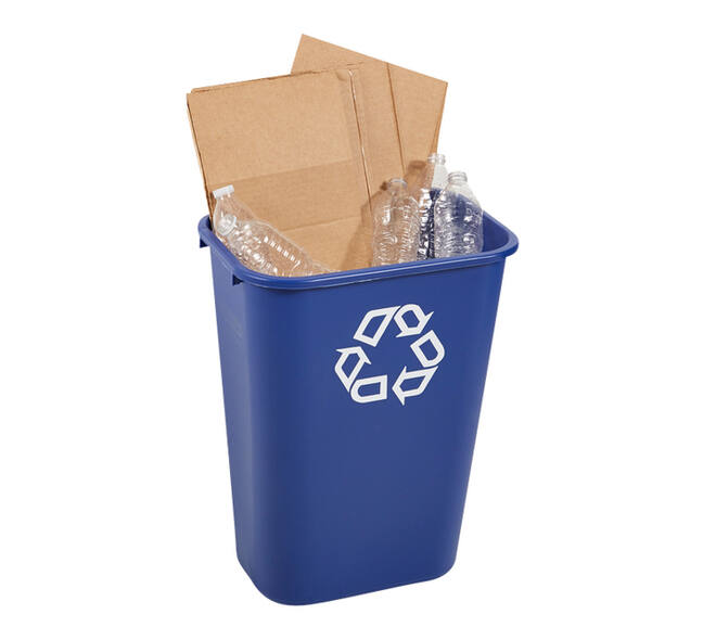 Papierbak Rubbermaid recycling groot 39L blauw