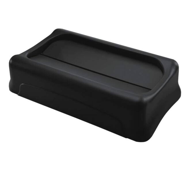 Deksel Rubbermaid Slim Jim Vented gesloten met swingsysteem zwart