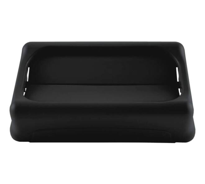 Deksel Rubbermaid Slim Jim Vented gesloten met swingsysteem zwart