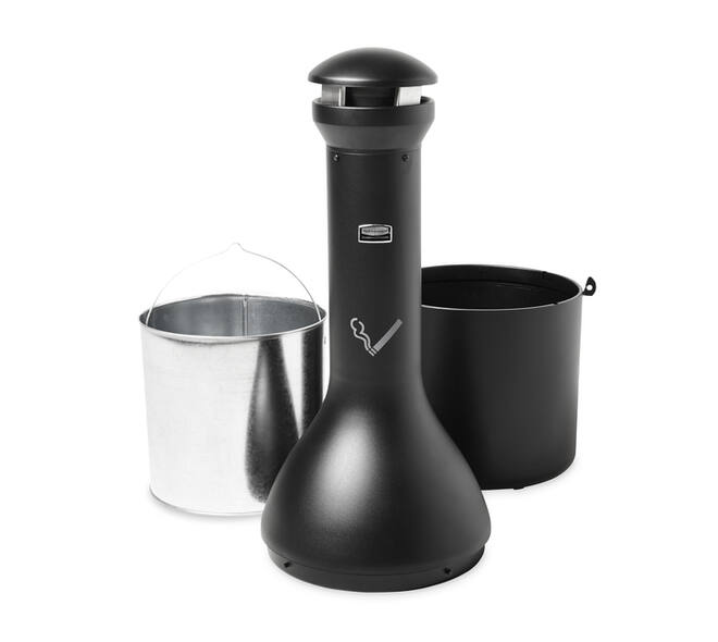 Asbak Rubbermaid Infinity Genie staand zwart