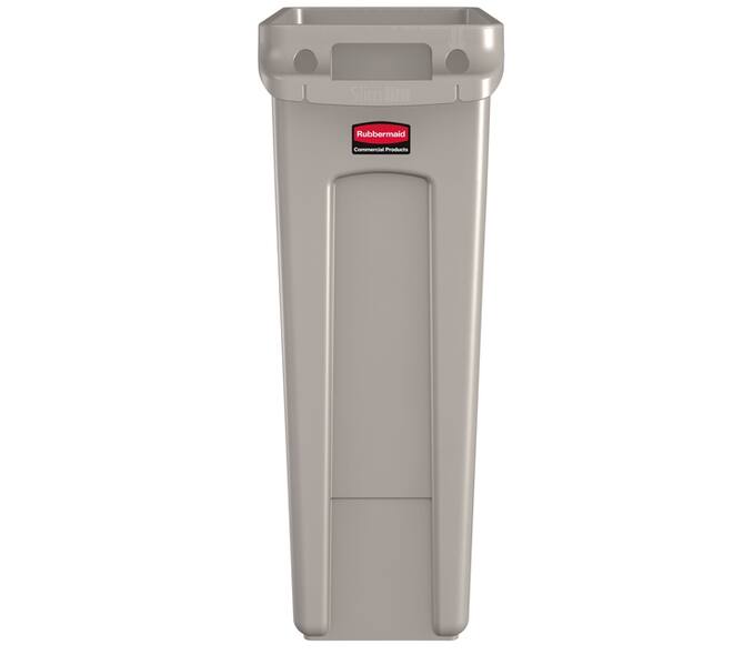 Afvalbak Rubbermaid Slim Jim Vented met luchtsleuven 60 liter beige