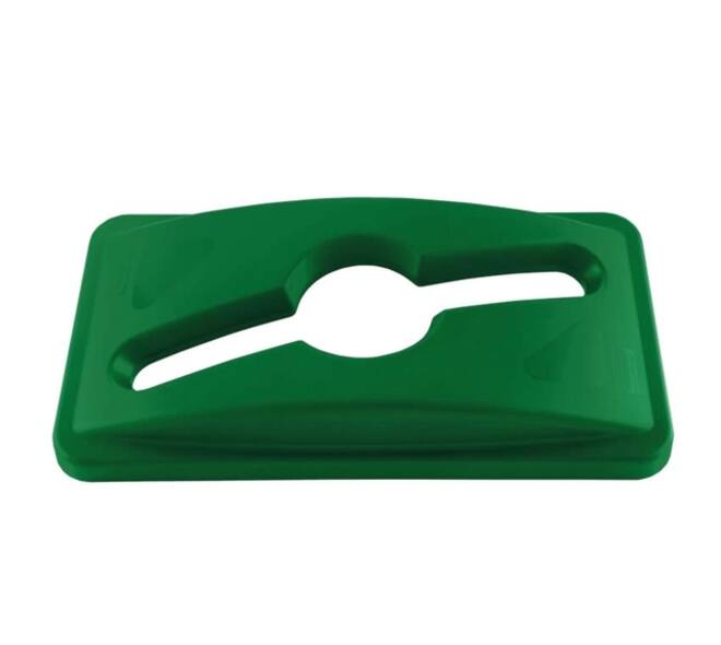Deksel Rubbermaid Slim Jim Vented inwerpopening voor gemengde recycling groen