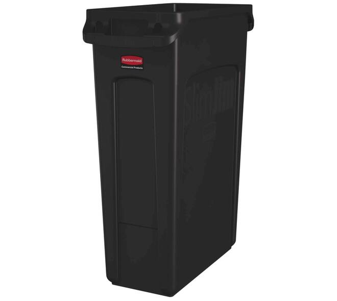 Afvalbak Rubbermaid Slim Jim Vented met luchtsleuven 87 liter bruin