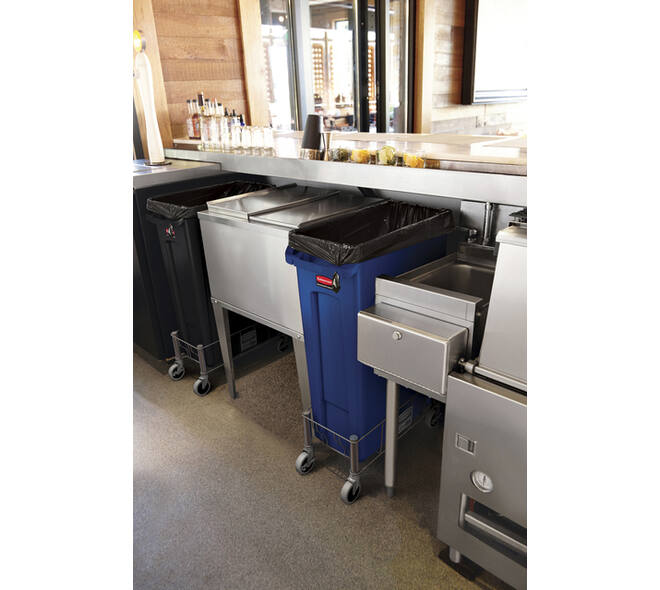 Afvalbak Rubbermaid Slim Jim Vented met luchtsleuven 87 liter blauw