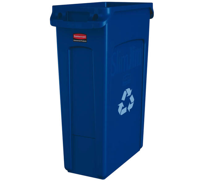 Afvalbak Rubbermaid Slim Jim Vented met luchtsleuven 87 liter blauw