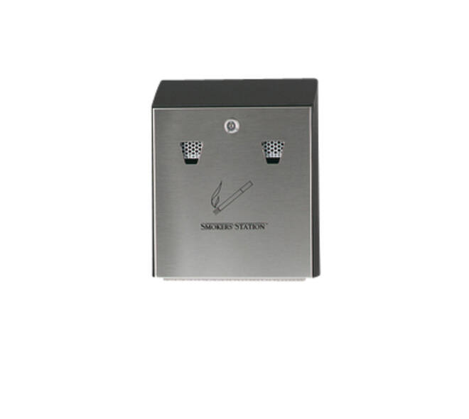 Asbak Rubbermaid Smokers' Station muurbevestiging zwart
