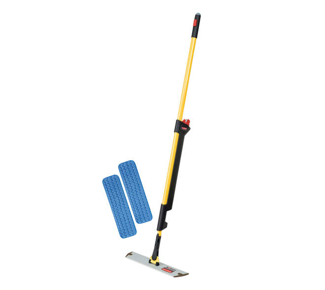 Vlakmopset Rubbermaid Hygen Pulse met 2 microvezel vlakmoppen