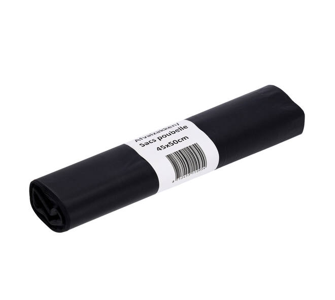 Afvalzak Cleaninq 45x50cm LDPE recycled T25 15L zwart rol à 20 stuks