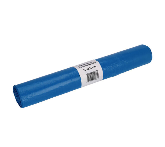 Afvalzak Cleaninq 70x110cm HDPE recycled T25 120L blauw rol à 20 stuks