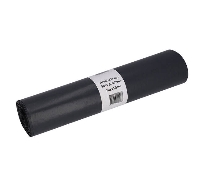 Afvalzak Cleaninq 70x110cm LDPE recycled T70 120L grijs rol à 20 stuks