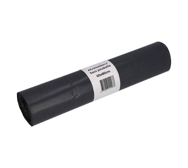 Afvalzak Cleaninq 60x80cm LDPE recycled T50 60L grijs rol à 20 stuks