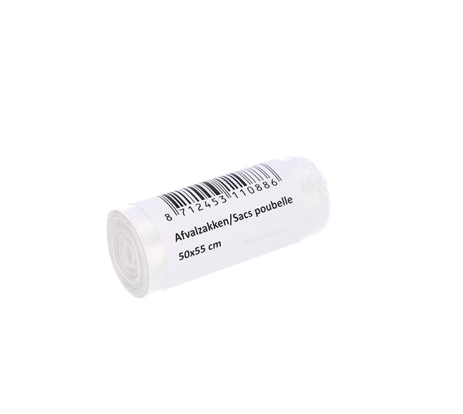 Afvalzak Cleaninq 50x55cm HDPE T15 25L transparant rol à 50 stuks