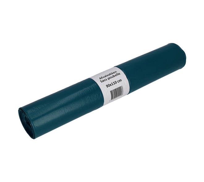 Afvalzak Cleaninq 90x110cm LDPE recycled T60 160L blauw rol à 20 stuks