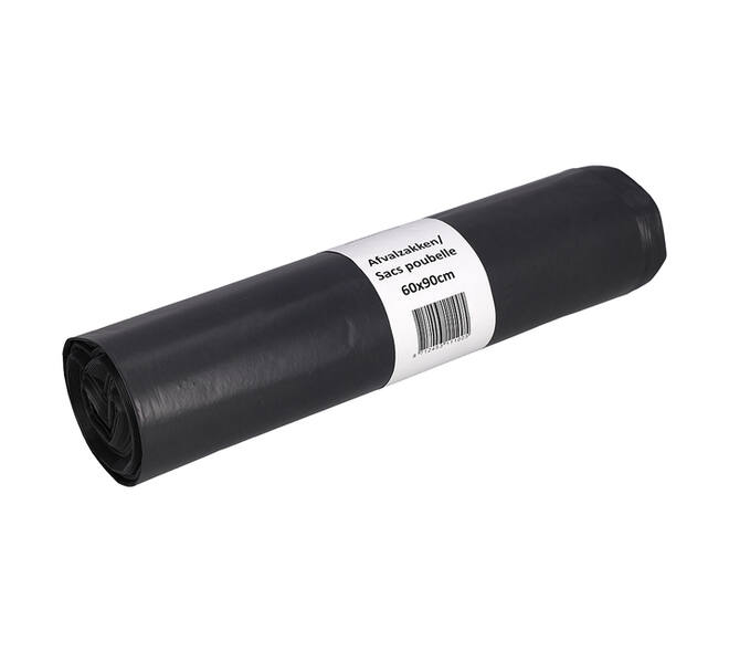Afvalzak Cleaninq 60x90cm LDPE recycled T50 70L grijs rol à 25 stuks