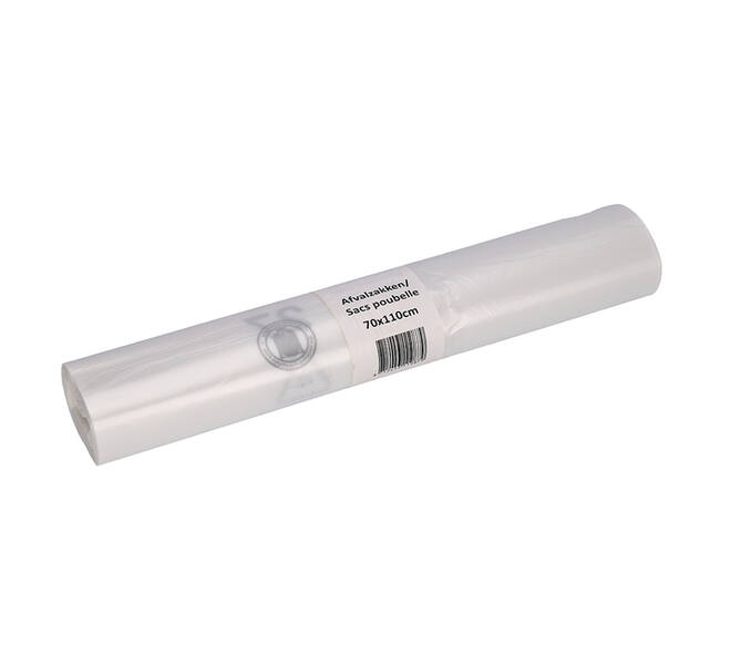 Afvalzak Cleaninq 70x110cm HDPE recycled T25 120L transparant rol à 20 stuks