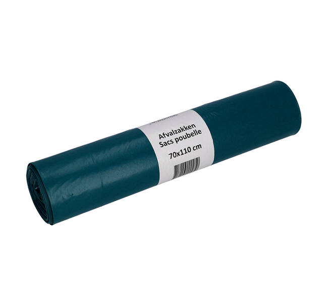 Afvalzak Cleaninq 70x110cm LDPE recycled T70 120L blauw rol à 20 stuks