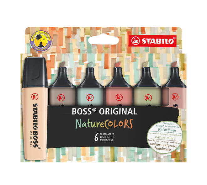 Markeerstift STABILO Boss 70/6 nature colors etui à 6 stuks