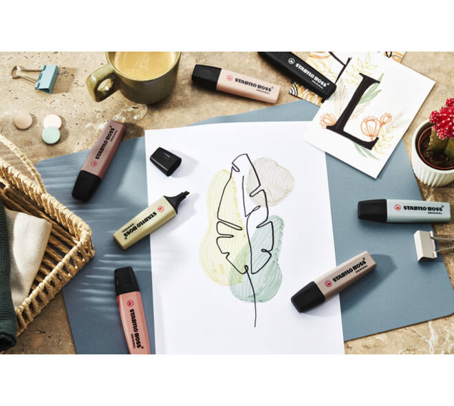Markeerstift STABILO Boss 70/4 nature colors etui à 4 stuks