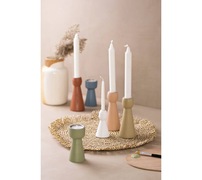 Kandelaar Creativ Company hout conisch 14.5cm