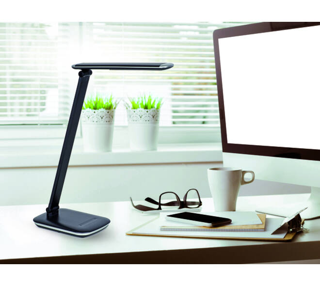 Bureaulamp MAUL Jazzy LED voet dimbaar + USB-poort zwart
