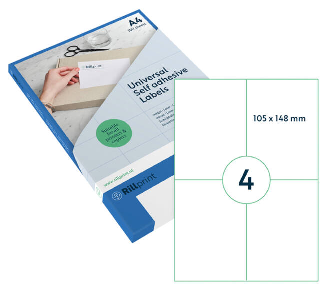 Etiket Rillprint 105x148mm mat transparant 100 stuks