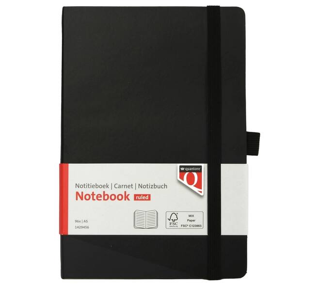 Notitieboek Quantore A5 flex lijn 192blz 80gr zwart