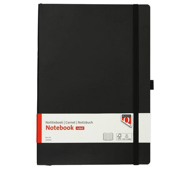 Notitieboek Quantore A4 flex lijn 192blz 80gr zwart