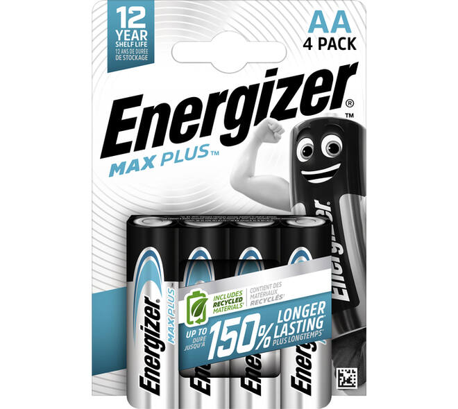 Batterij Energizer Max Plus 4x AA alkaline