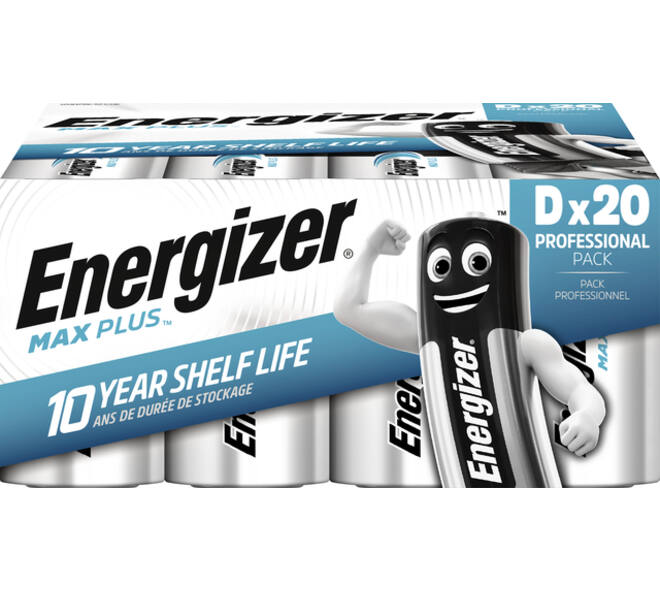 Batterij Energizer Max Plus 20x D alkaline