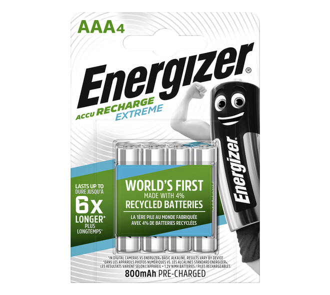 Batterij oplaadbaar Energizer 4x AAA 800mAh