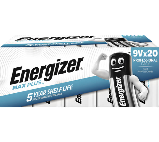 Batterij Energizer Max Plus 20x 9v alkaline
