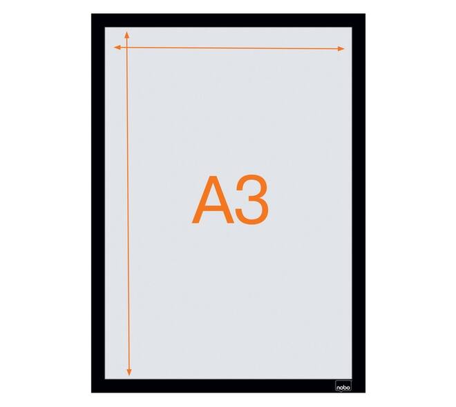 Infokader Nobo zelfklevend A3 zwart 2 stuks