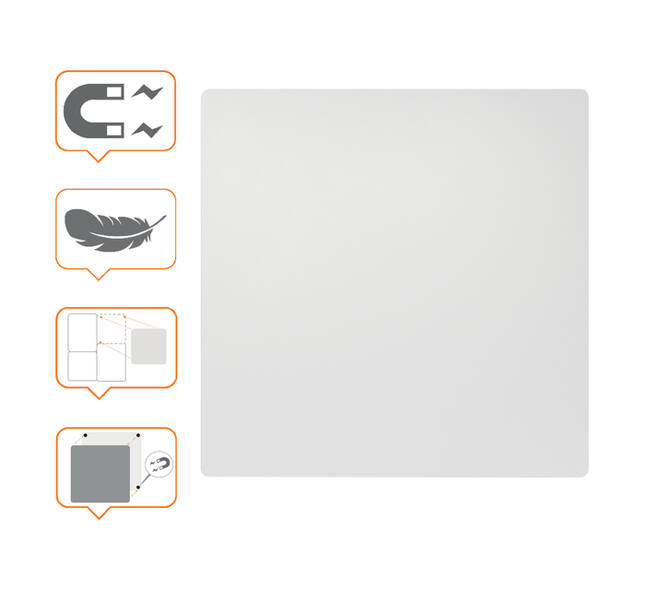 Whiteboard Nobo frameloos modulair 45x45cm