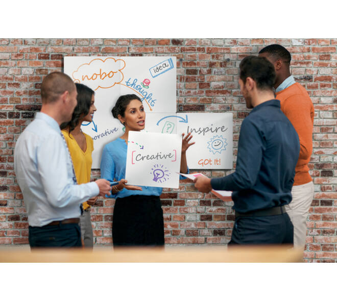 Whiteboard Nobo frameloos modulair 45x45cm