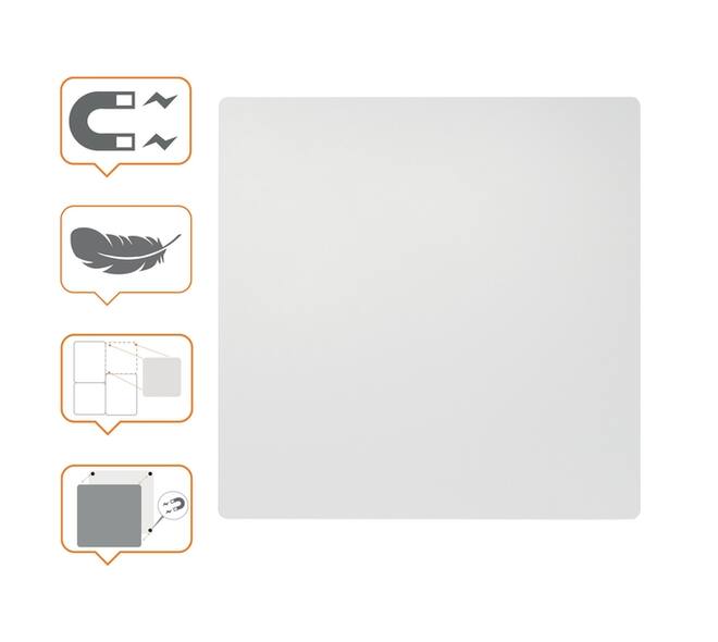 Whiteboard Nobo frameloos modulair 45x45cm
