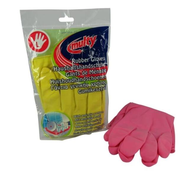 Huishoudhandschoen Multy latex Large assorti