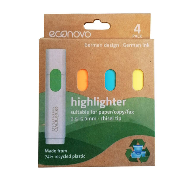 Markeerstift Econovo assorti blister à 4 stuks