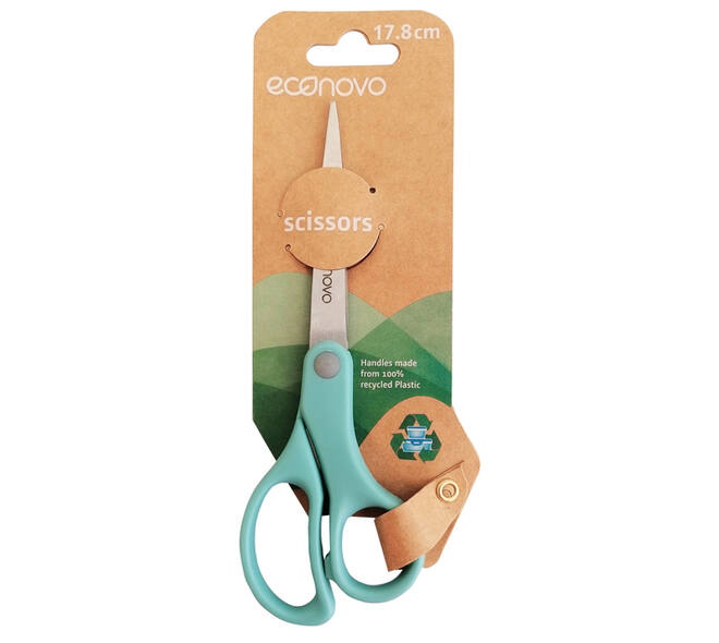 Schaar Econovo 178mm blauw blister à 1 stuk
