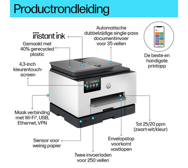 Multifunctional inktjet printer HP Officejet 9132E