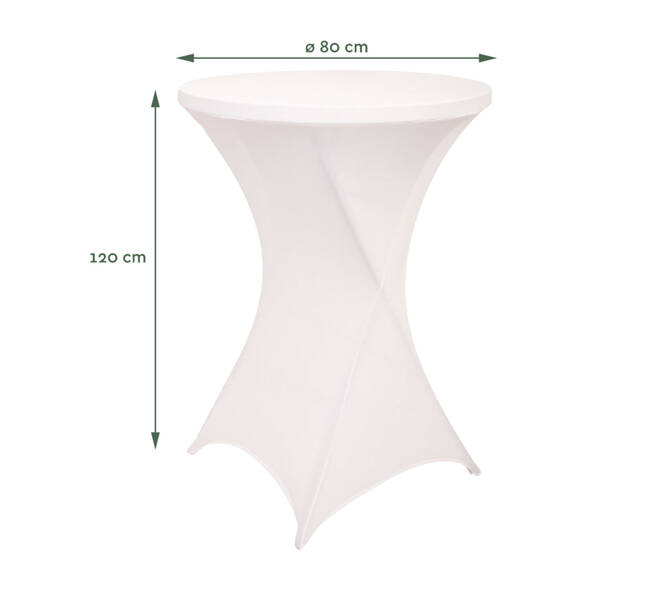 Tafelrok BRASQ voor statafel 80cm wit