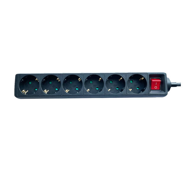 Stekkerdoos BRASQ 6 voudig 1.4 meter zwart