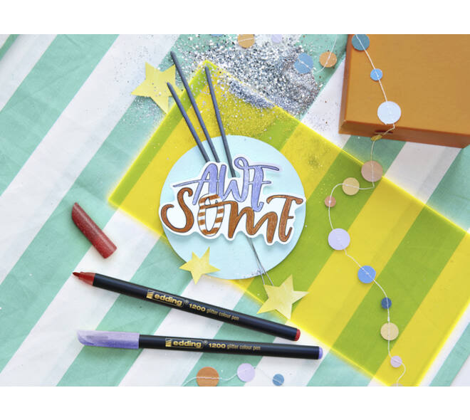 Fineliner edding 1200 fijn glitter assorti set à 5 stuks