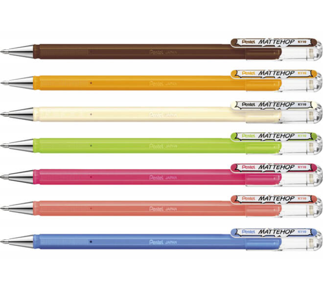 Gelschrijver Pentel K110 Mattehop  Fun Original M ass blister à 7st