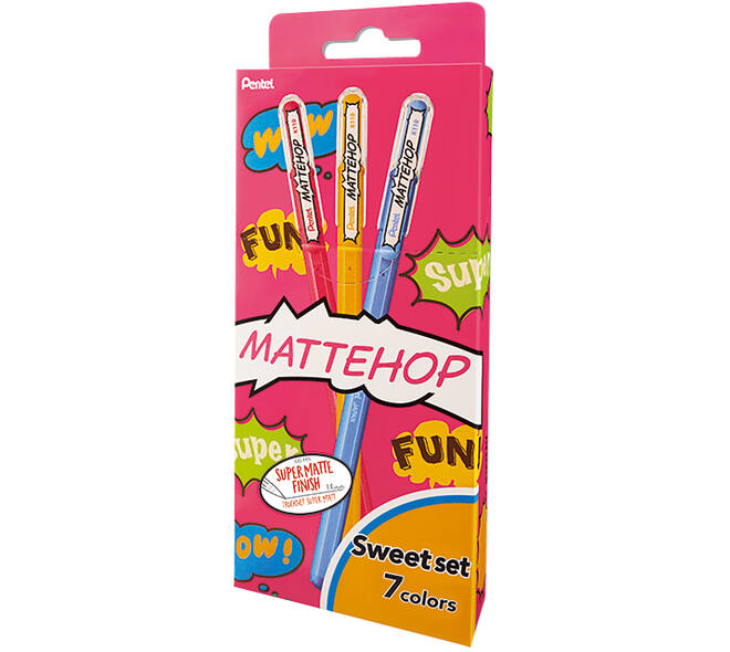 Gelschrijver Pentel K110 Mattehop Fun Sweet M assorti blister à 7st